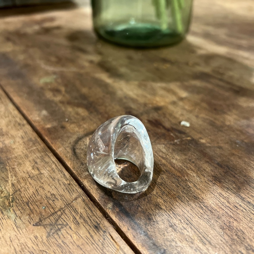 Ayllon Clear Glass Dome Statement Ring - Modern Women’s Fashion - Picture 3 of 3